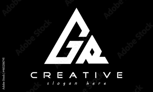 rectangle GR geometric monogram letters logo design vector, business logo, icon shape logo, rectangle squire polygon letters modern unique minimalist creative logo design, vector template