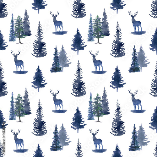 winter forest seamless pattern