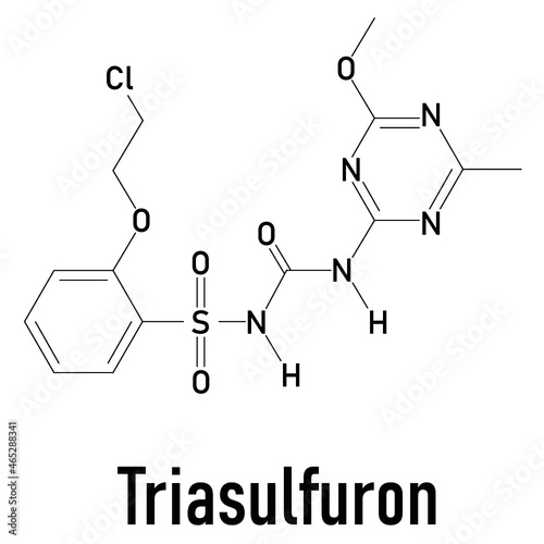 Triasulfuron herbicide molecule. Skeletal formula.