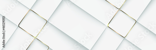 abstract white and gold luxury shapes. square and frame. modern design. vector