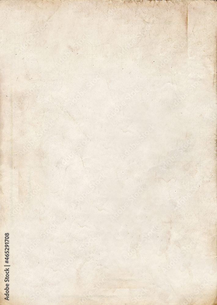 Paper aged by time with damage on the surface