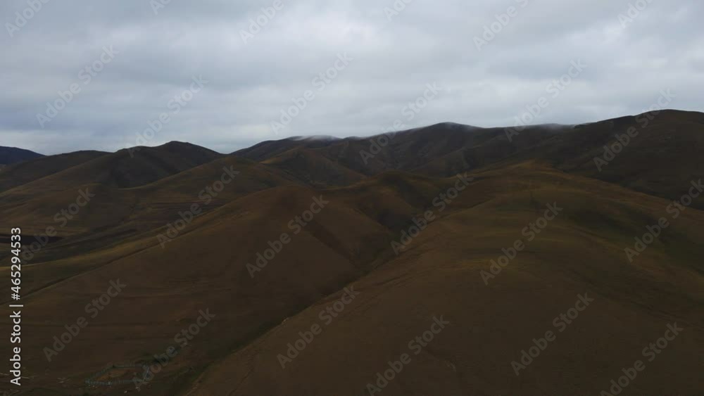 Autumn Landscape of Hills with Golden Dried Grass in Armenia, Aerial View Autumn Landscape of Hills with Golden Dried Grass in Armenia, Aerial View