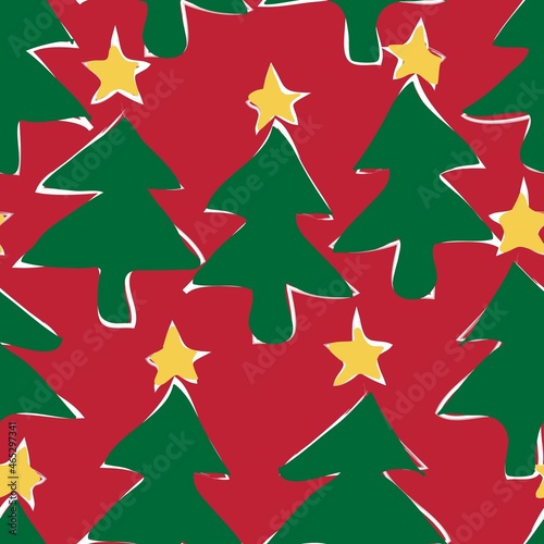 Christmas Tree seamless pattern design