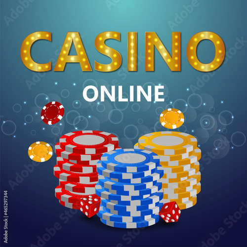 Casino online game with playing cards and gold coin