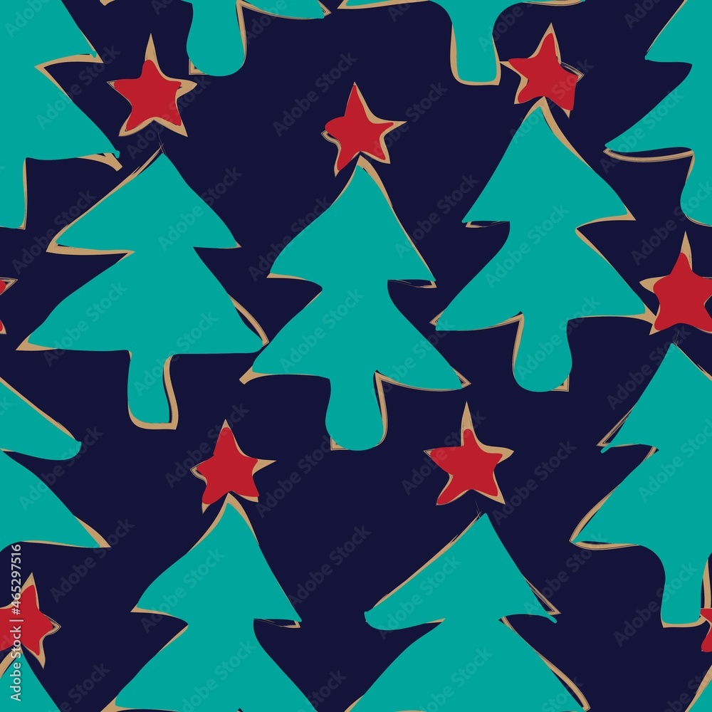 Christmas Tree seamless pattern design Christmas Tree seamless pattern design