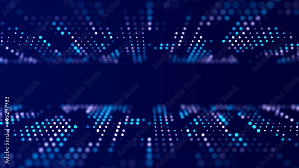 Digital background with movement of glowing particles. Complex technologies of big data. 3D rendering. Digital background with movement of glowing particles. Complex technologies of big data. 3D rendering.