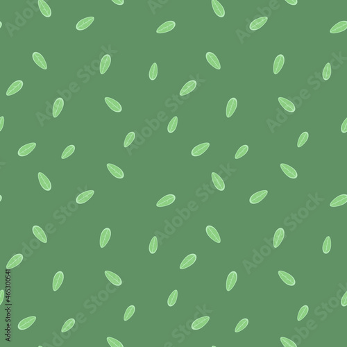 Wallpaper Mural Dark green with small red flowers seamless vector pattern Torontodigital.ca