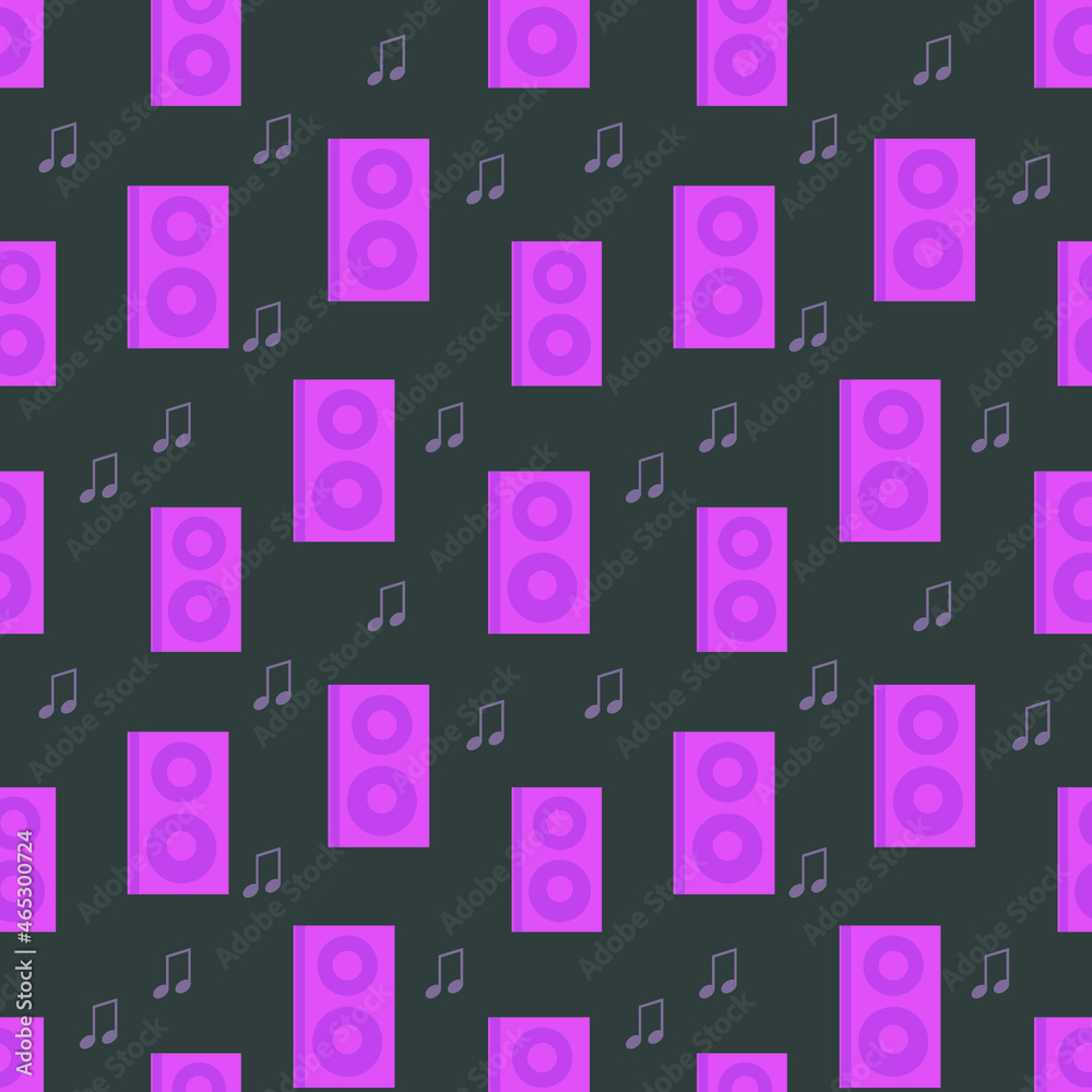 custom made wallpaper toronto digitalDark with big pink columns and notes seamless vector pattern
