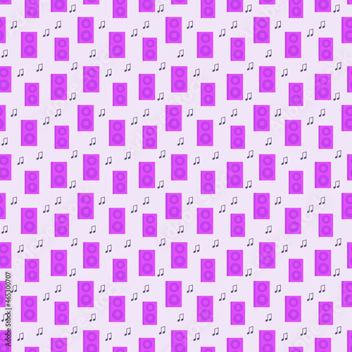Wallpaper Mural 
Light with pink musical speakers and notes seamless vector pattern Torontodigital.ca