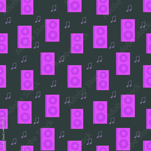 Wallpaper Mural Dark with big pink columns and notes seamless vector pattern Torontodigital.ca