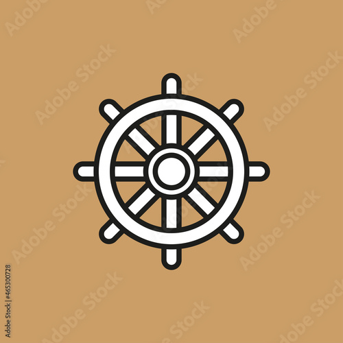 flat vector ship steering wheel illustration image or icon, very suitable for transportation activity logos, web icons or buttons, can also be used for property-related business purposes	
