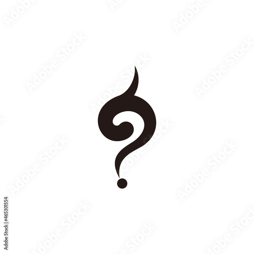 ask question symbol spiral curves loop logo vector