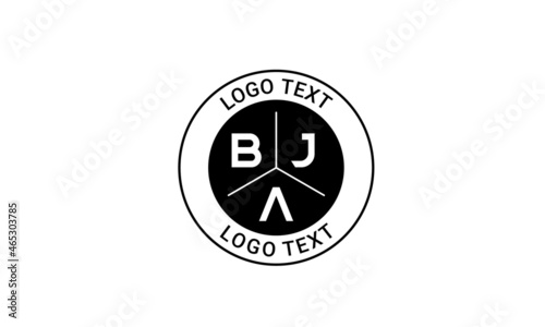 Vintage Retro BJA Letters Logo Vector Stamp