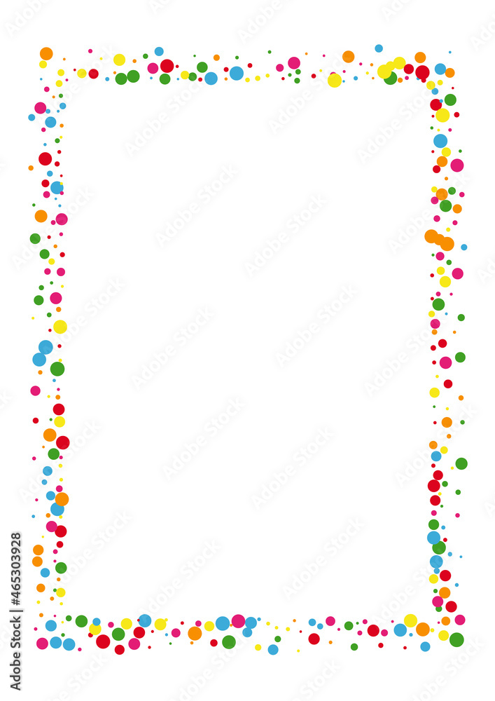 Yellow Circle Blast Illustration. Dot Vector Background. Orange Wedding Confetti. Red Cartoon Round Texture.