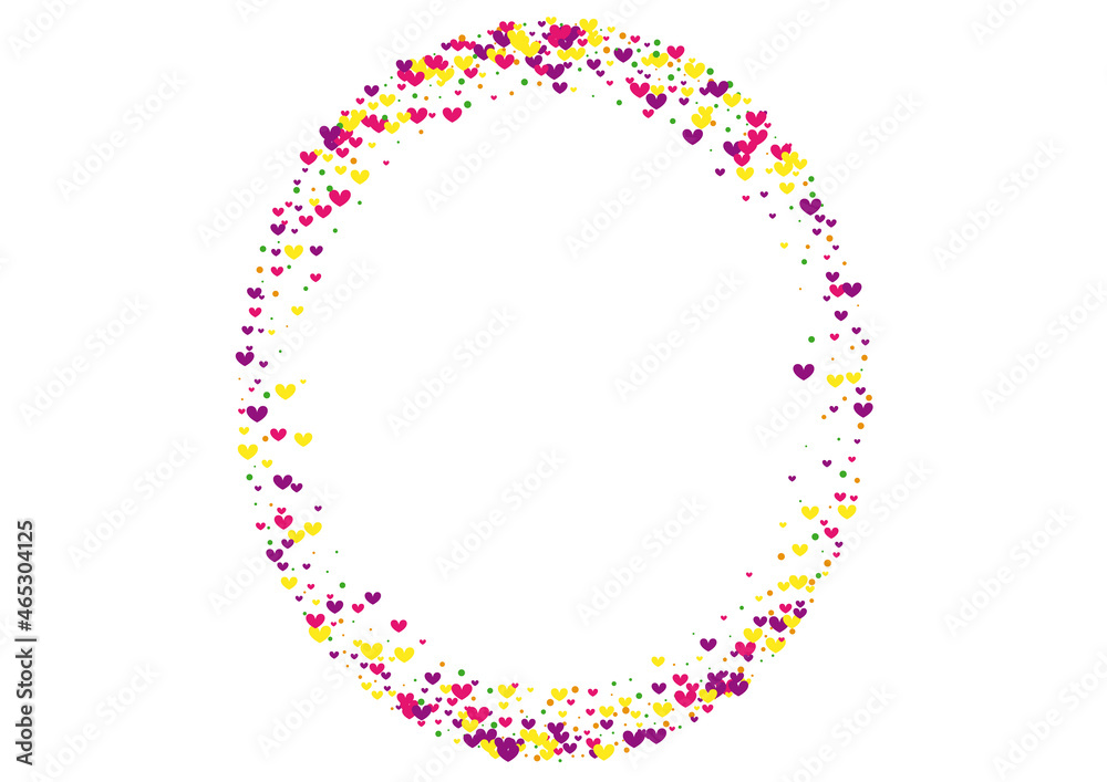 Yellow Women Confetti Wallpaper. Pink Tiny Frame. Rose Circle Splash. Purple Honeymoon Backdrop. Day Illustration.