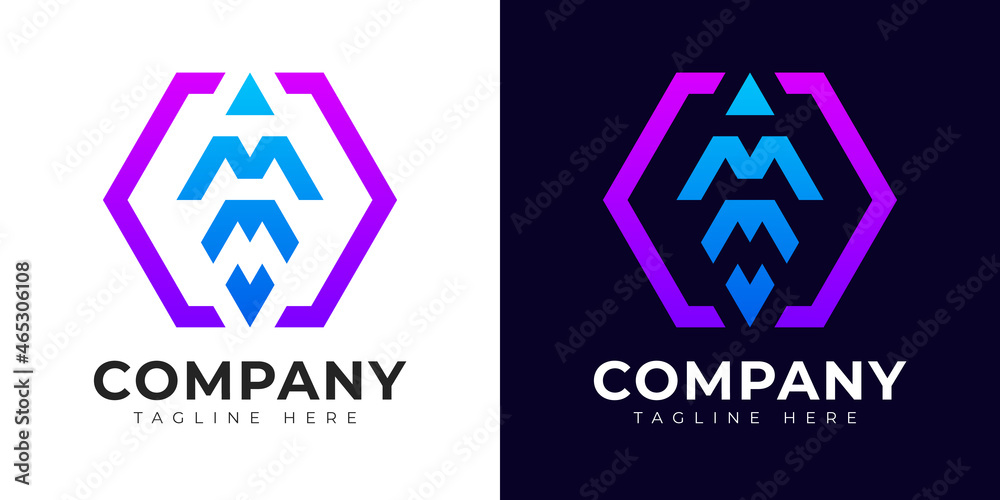 Modern gradient style initial letter m logo design template Modern gradient style initial letter m logo design template
