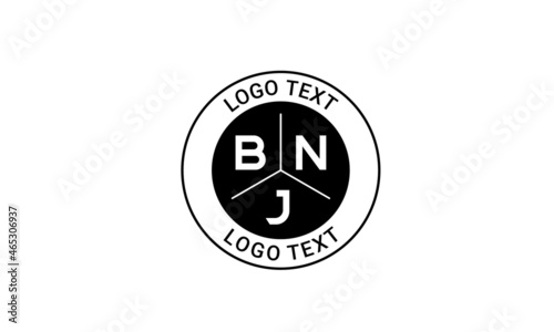 Vintage Retro BNJ Letters Logo Vector Stamp