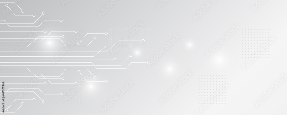 High tech technology lines gray white background vector illustration, digital data connection technology, digital science and technology