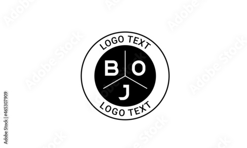 Vintage Retro BOJ Letters Logo Vector Stamp