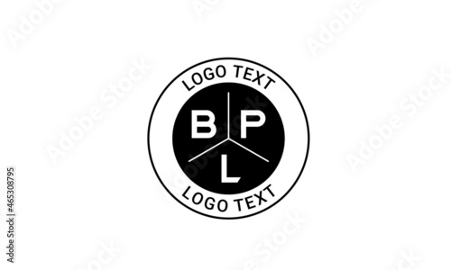 Vintage Retro BPL Letters Logo Vector Stamp photo