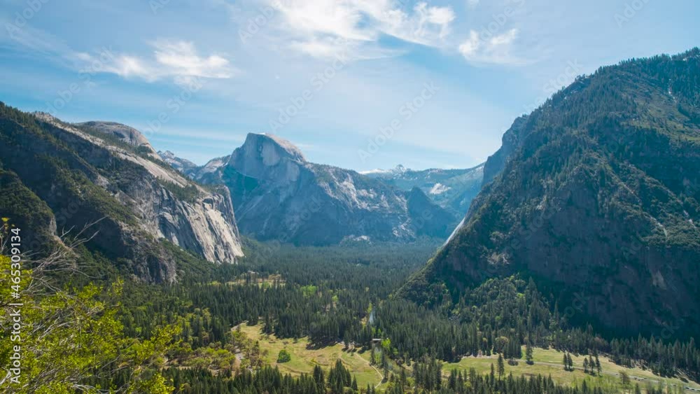 Panoramic time lapse from Yosemite National Park in spring Panoramic time lapse from Yosemite National Park in spring