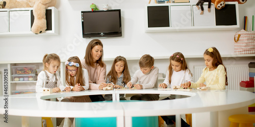 Group of cute little kids p...