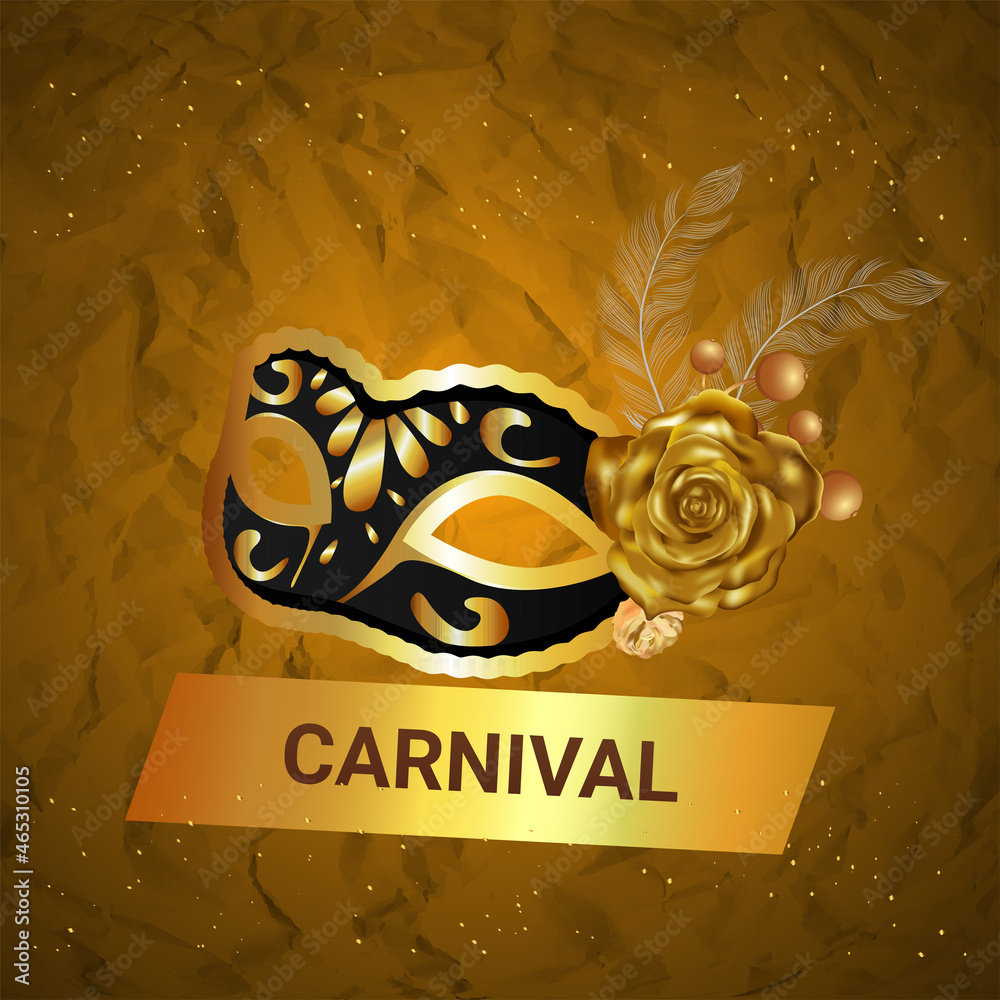 Carnival festival concept with golden mask