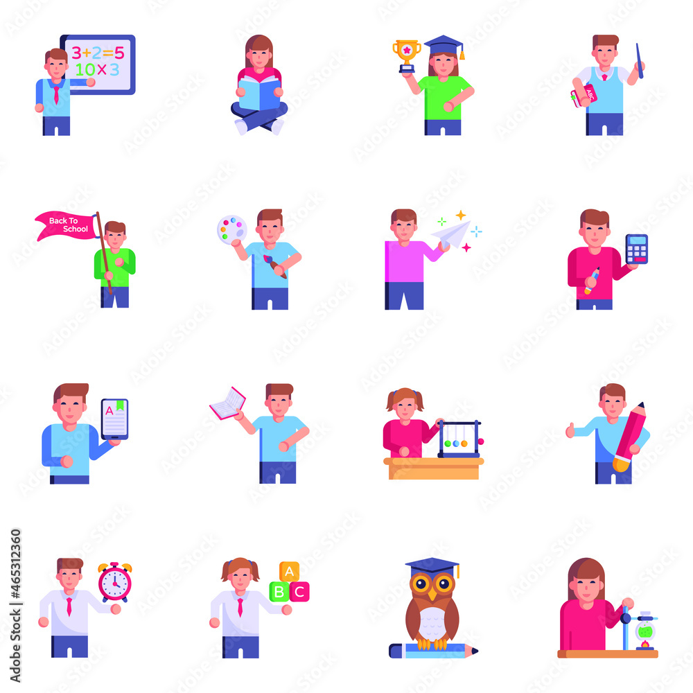 Pack of Learning Flat Icons 