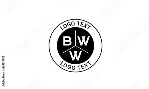 Vintage Retro BWW Letters Logo Vector Stamp