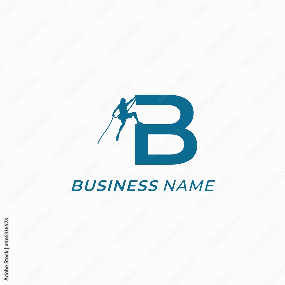 design logo creative letter B and wall climbing design logo creative letter B and wall climbing