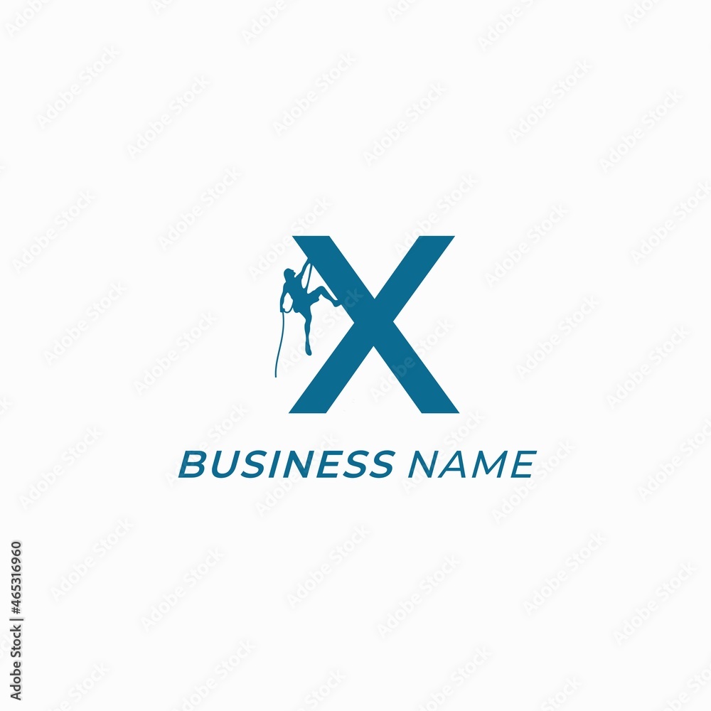 design logo creative mountain climbing and letter X design logo creative mountain climbing and letter X