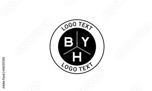 Vintage Retro BYH Letters Logo Vector Stamp photo