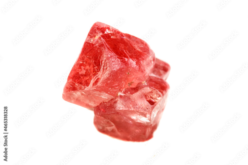 Macro mineral spinel stone on white background Macro mineral spinel stone on white background