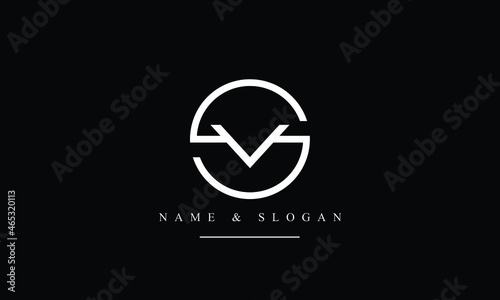 SV, VS, S, V abstract letters logo monogram