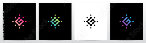 Connection Dots Rotate Letter Logo Design G