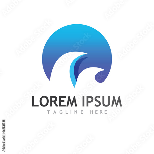 Water wave icon vector
