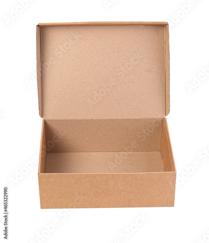 Brown kraft paper box isolated on white © AlenKadr