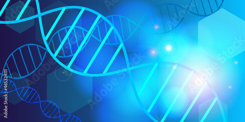 DNA and genetics abstract illustration - Blue design banner