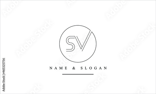 SV, VS, S, V abstract letters logo monogram
