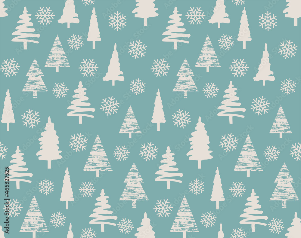 Vector Christmas holiday seamless pattern. Forest on a blue background. Vector Christmas holiday seamless pattern. Forest on a blue background.
