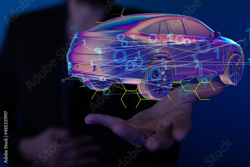 Hologram auto, futuristic p...