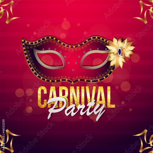 Realistic carnival background with creative carnival mask