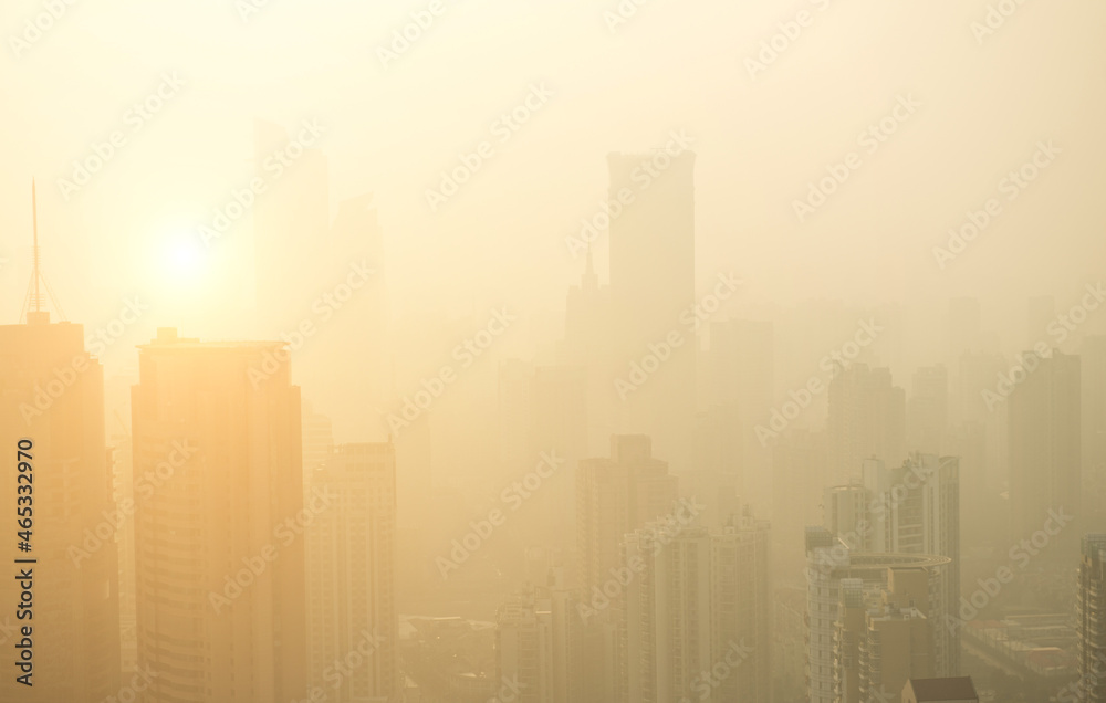 city in the haze
