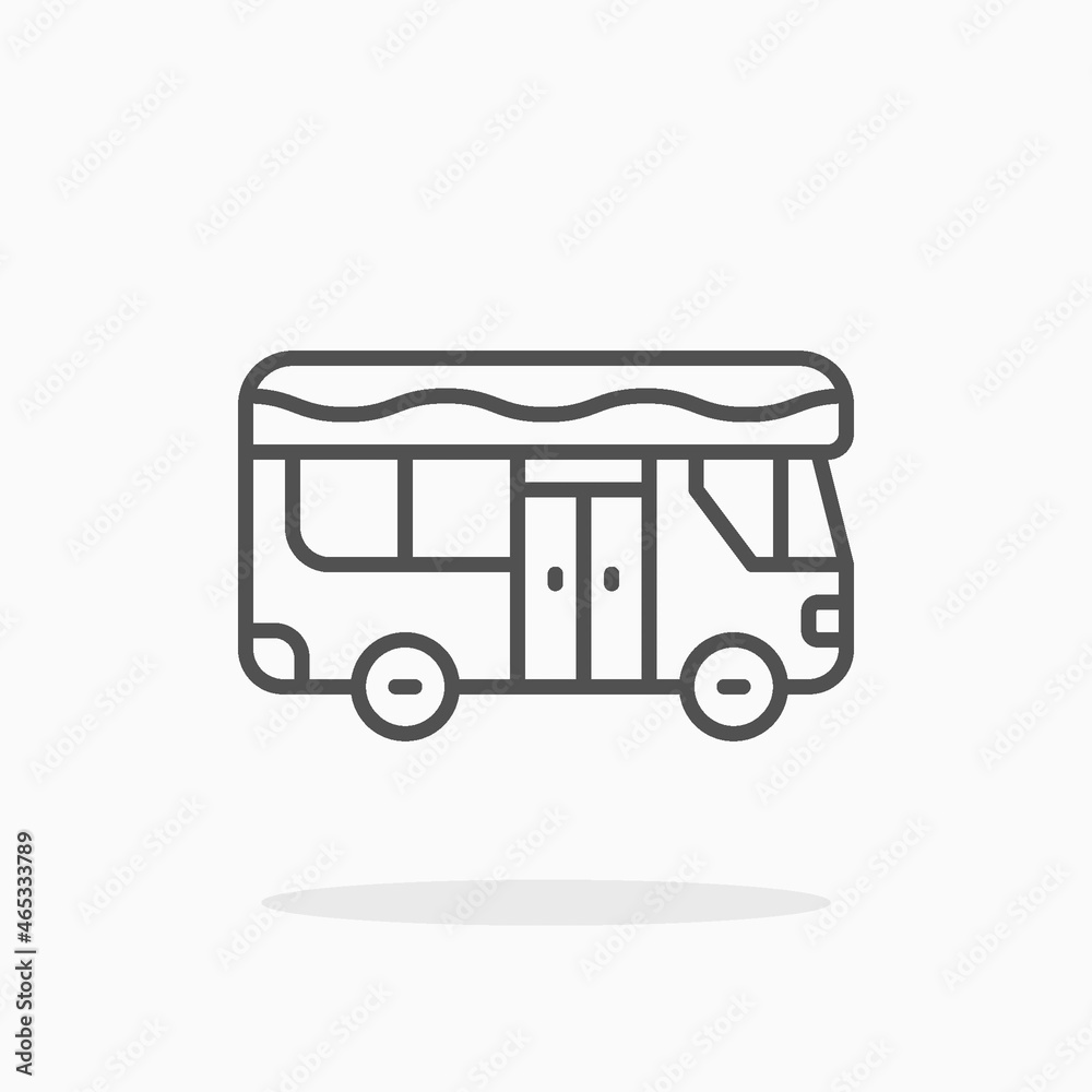 Bus icon. Editable Stroke and pixel perfect, outline style. Vector illustration. Enjoy this icon for your project. Bus icon. Editable Stroke and pixel perfect, outline style. Vector illustration. Enjoy this icon for your project.
