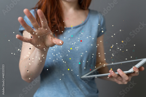 Connecting lines and dots.B...