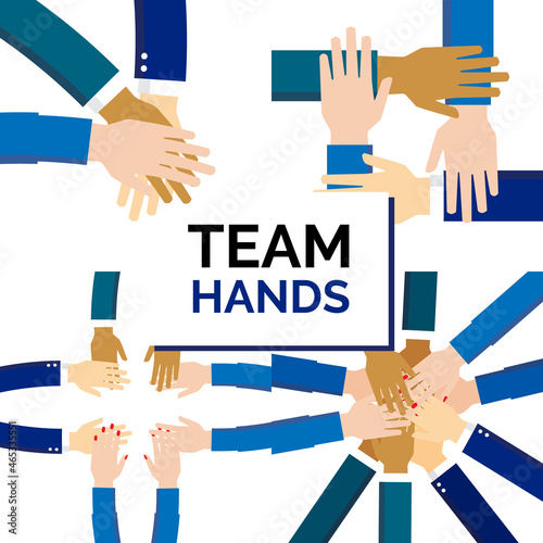 Teamwork Hands in Working Group, Business Partnership Icon
