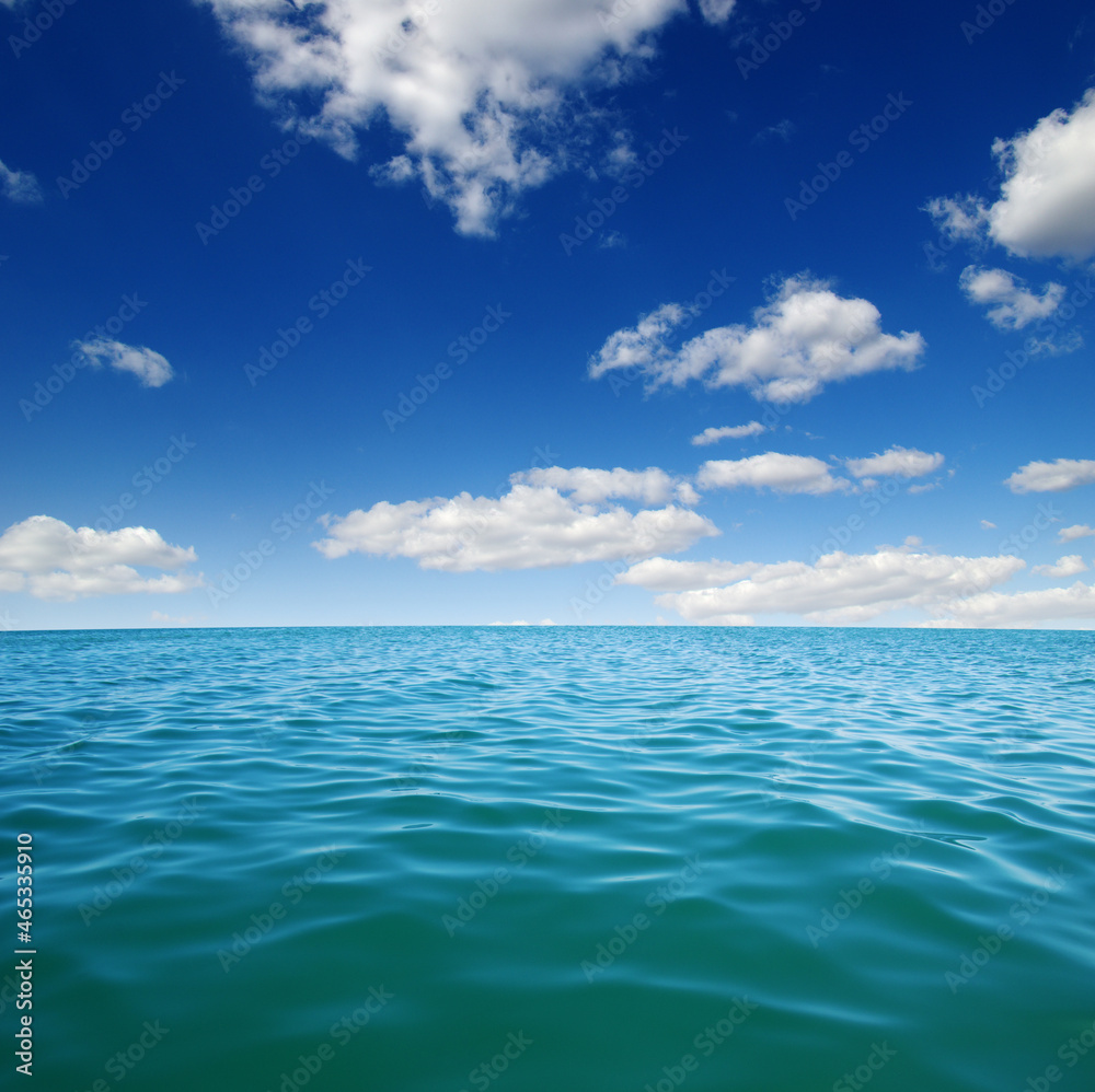 Blue sea water surface