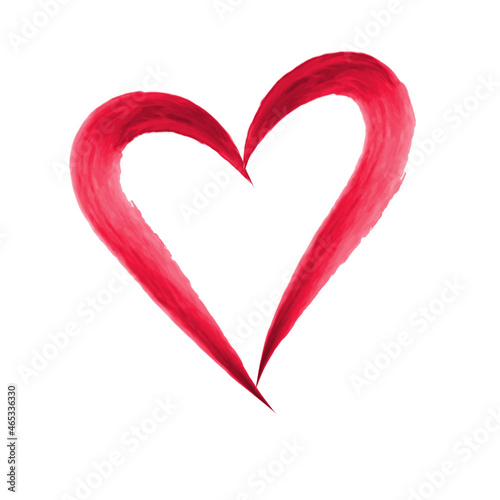 red heart isolated on white background