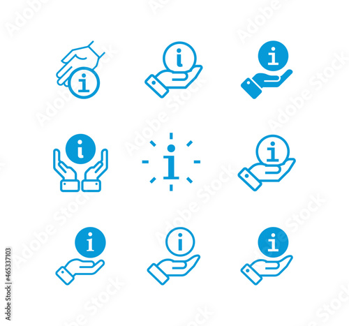 Information line icon set. Public navigation, help desk