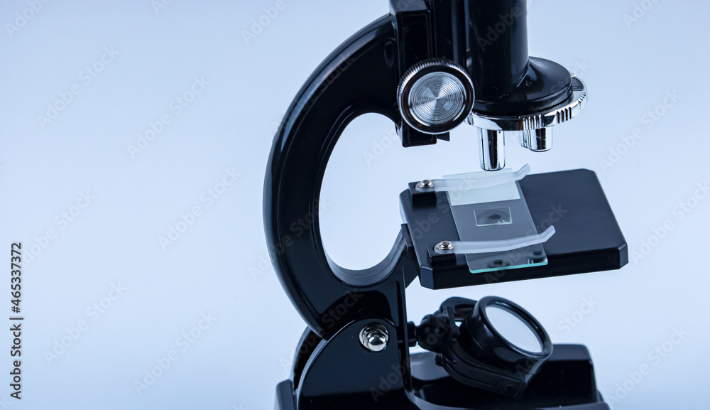 laboratory microscope with research sample on white background laboratory microscope with research sample on white background